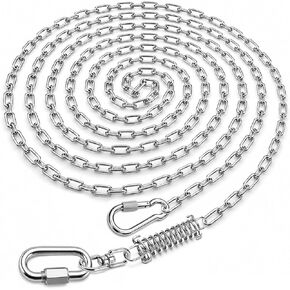 25FT Heavy Duty Dog Tie Out Chain, Stainless Steel Chain Leash for Outside, Chew-Resistant Welded Link Dog Runner for Small to Large Dogs Up to 200 lbs, Long Chain for Yard, Camping & Travel in Kuwait