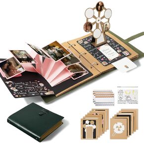 3D Interactive Scrapbook Album, Faux Leather - Dark Brown in Kuwait