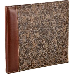 Pioneer 12 Inch by 12 Inch Postbound Embossed Sewn Leatherette Cover Memory Book, Brown in Kuwait