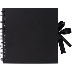 Vienrose Scrapbook Photo Album, 8x8 Inches, 40 Pages, Black, Silk Ribbon in Kuwait