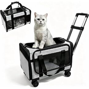 Airline Approved Travel Soft-Sided Carrier with Wheels for Small Pets in Kuwait