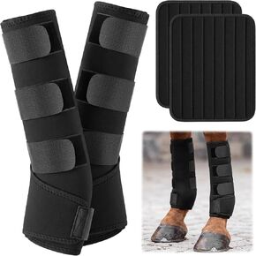 Abbylike L-14 Padded Horse Leg Wraps, Nylon Standing Wraps, Black in Kuwait