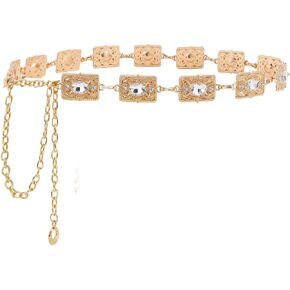 Chain Belt for Women Metal Waist Round Crystal Body Chain for Dress in Saudi Arabia
