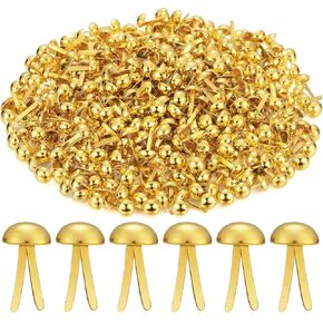500 Pack Brass Paper Fasteners, 0.30" Head x 0.61" Leg Metal Round Brads, Gold Split Pins for Crafts, Scrapbooking, DIY Art, School Projects in Kuwait