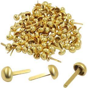 Bonsicoky Gold 8x12mm Round Paper Fasteners Brads, 100pcs in Kuwait