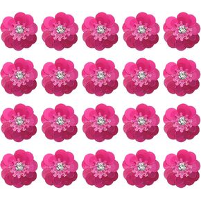 uxcell 20 Pcs Sequin Beaded Flower Appliques 1.18 Inch Light Pink in Kuwait