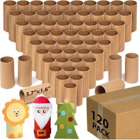 Modacraft 48-Pack Brown Cardboard Tubes (1.57"x3.7") | Empty Toilet Paper Rolls for DIY Crafts, Art Projects, Handicraft Supplies | Green Friendly & Safe in Kuwait