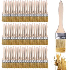 cobee 100Pcs Chip Brushes, Paint Brushes Natural Bristle Wooden Handle in Kuwait