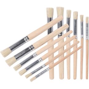 12pcs Stencil Brushes with Wooden Handles, Assorted Sizes in Kuwait