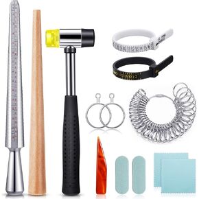 Weewooday 11 Pcs Ring Mandrel Set, Ring Sizer Gauge, Size 1-13,Black in Kuwait