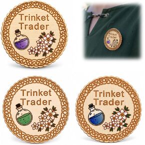 Renaissance Themed Trinket Trader Wooden Pin Set, 3Pcs Medieval Faire & Cosplay Accessory, Unpainted Wood Ren Faire Trinkets for Trinket Trading, Renaissance Fairs, Fantasy Events in Saudi Arabia