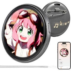 Digital Pin, Digital Badge with Audio Speaker & Touch Screen LED Display, Customizable Anime Style Wearable, Smart Button for Parties, Fan Events, Ita Bags, Cosplay and Fandoms（For <32MB MP4, Images） in Kuwait
