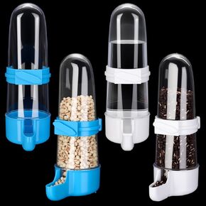 Weewooday 4 Pcs Bird Water Feeder Cage, Classic Style, Blue, White, 200 ml in Kuwait