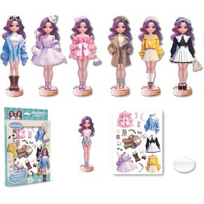 Magnetic Dress Up Dolls,Magnetic Princess Dress Up Paper Dolls,Magnet Paper Doll for Girls Ages 3-7-8-12 Magnet Clothes Magnetic Doll Pretend Play Set Birthday Gift for Girls 3+ in Kuwait