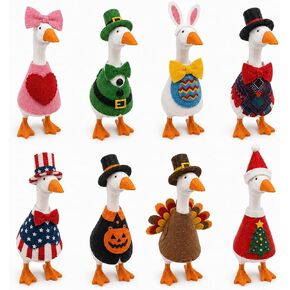 8 Pack 7 Inchs Desk Goose Outfits, Felt Holiday Costume for Goose Statue in Kuwait