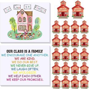 Kigeli 24 Sets Back to School Gifts for Students from Teachers Include Our Class Is a Family Enamel Pins Greeting Cards with Bags Cute Lapel Pins for First Day of School Classroom Exchange Gifts in Kuwait