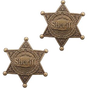 Yuanchu 2 Pcs Sheriff Badge, Metal Western Sheriff Star Pin Brooch in Kuwait