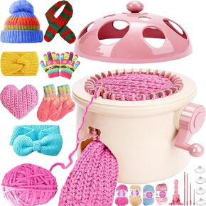 SENTRO 32 Needles Knitting Machine,32 Pin Mushroom Knitting Machine for Adults,Beginners and Kids,Smart Automatic Circular Knitting Loom Crochet Machine Kit for Hat,Scarves,Gloves,Socks,Sweater in Kuwait