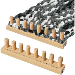 HKJJYFC 31.5" Adjustable Beech Wood Chunky Yarn Loom - Modular Blanket Making Kit for Adults, No Experience Needed, for Thick Bulky Yarn Blankets & Scarves in Kuwait