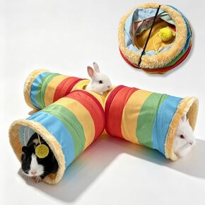 JanYoo 3 Way Collapsible Rabbit Tunnel Toy, Guinea Pig Tunnels & Tubes in Kuwait