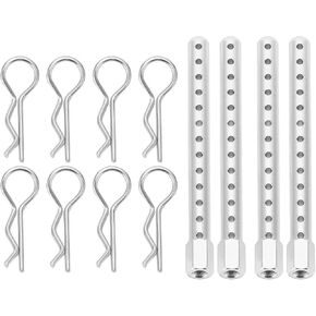 RC Body Post, High Strength Aluminum Alloy RC Car Shell Column Car Shell Holder Mounts with Buckle for HSP 94102 94122 94103 94 1/10 (Silver) in Kuwait