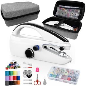 Handheld Sewing Machine for Beginners, Portable Mini Stitcher Kit with 20 Pre-Threaded Spools, Needles & Accessories, Easy Fabric Mender for Clothing Repair, DIY Crafts, and Travel Emergency Fixes. in Kuwait