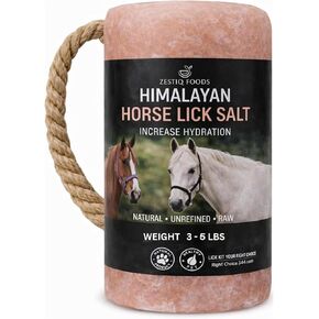Himalayan Pink Salt Lick Block for Horses, Deer, Goats & Livestock – Natural Mineral Rock Salt on Rope, Supports Hydration & Digestion, Long-Lasting Weather-Resistant 3–5 lbs, 1-Pack in Kuwait