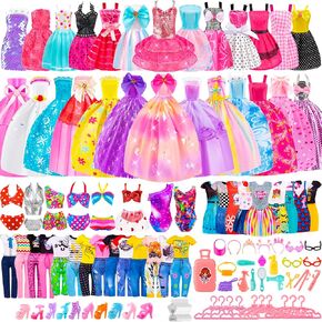 TQRAZ 76 Pcs Doll Car Playset Clothes and Accessories with 11.5 Inch Doll in Kuwait