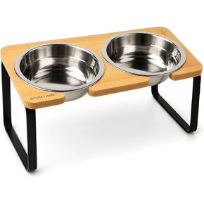 SPUNKYJUNKY Elevated Dog Bowls, 304 Stainless Steel, Tilted Raised Bowls in Kuwait