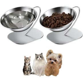 Elevated Cat Food Bowl 15° Tilt Stainless Steel,1PC in Kuwait