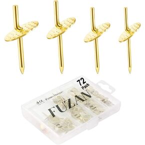 72 pcs Picture Hangers with 10-60lbs, 4 Different Size Picture Hangers, Iron Alloy Nail Hooks, Plaster Picture Hanging Kit on Wooden/Drywall Hanging Hardware for Clock, Mirror, Jewelry in Kuwait
