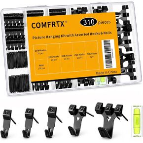 310Pcs Picture Hanging Hooks Kit with Nails & Mini Level Heavy Duty in Saudi Arabia