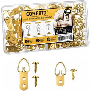 (2 Sizes, 140PCS) D-Ring Picture Hangers with Screws Kit,Heavy Duty in Saudi Arabia