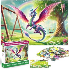 100 Piece Puzzles for Kids Girls Boys Ages 4-10, Rainbow Unicorn Puzzles in Kuwait