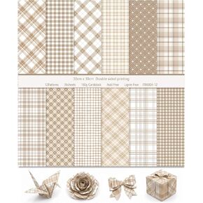 36 Sheets Soft Blue Plaid Scrapbook Paper 12x12 Inch 160gsm in Kuwait
