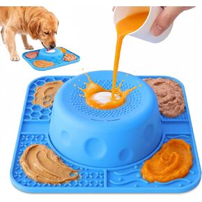 Slow Feeder Dog Bowls & Lick Mat for Dogs, Ideal for Liquid & Paste Treats in Kuwait