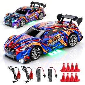 2 Pack RC Racing Cars for Kids, Remote Control Cars with 8 Traffic Cones in Kuwait