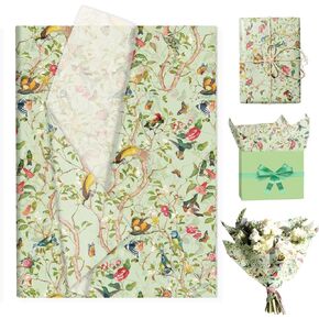 60 Pieces Retro Flower and Bird Patterns Tissue Paper,Decorative Vintage Tissue Paper in Kuwait