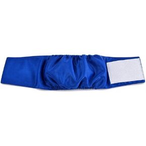 Washable Male Dog Belly Band Diaper, Polyester and Waterproof PUL, 35 x 12 x 1 cm, Blue in Kuwait