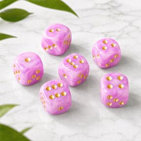 Mahjong Dice, Pink, 16mm, 6-Pack in Saudi Arabia