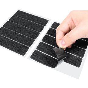 Self-Adhesive Hook and Loop Tape Strips - 2 x 4 inch Wide Straps - Heavy Duty Sticky Back Tape Fastener - 15 Straps (Black) in Kuwait