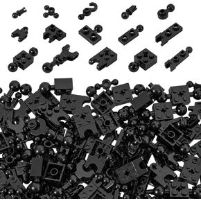 300PCS Ball Joint Sets, 15 Shapes Model Ball and Socket Joints Building Bulk - Compatible with Lego Parts and Pieces, Black in Saudi Arabia