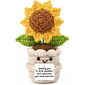 Get Well Gifts for Women, Handmade Sunflower Crochet Decor, Thinking of You Feel Better Gift, Surgery Recovery Breast Cancer Care Gifts for Women, Get Well Soon Present for Friends Colleagues in Kuwait