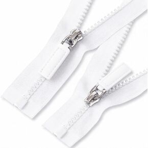 Deoward 2PCS #5 28 Inch Separating Jacket Zippers for Sewing Coats (White) in Kuwait