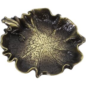Copper Lotus Leaf Frog Ink Dish for Calligraphy Brush Rinsing in Kuwait