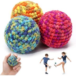3 Pack Handmade Crochet Hacky Footbag, Colorful Woven Kick Sack Balls for Adults, Beginner Juggling Balls, Outdoor Party Game Beach Toys in Kuwait