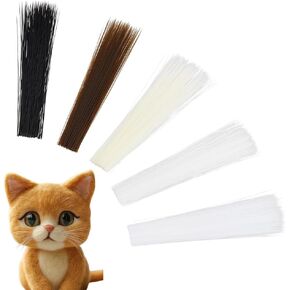 1500Pcs 5 Bags 5 Colors Simulated Cat Artificial Animal Whisker Realistic Costume Halloween Prosthetic Bendable Thin Long Cats Plastic Whiskers for Needle Felting Arts DIY Crafts Supply in Kuwait