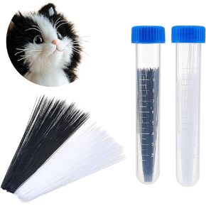 NBEADS 1000 Pcs 2 Colors Animal Whiskers for Crafts Needle Felting, 2.76inch Long Simulated Animal Whiskers Plastic Craft Animal Beards Fursuit Whiskers for Cat, Mouse, Rabbit, Puppets in Kuwait