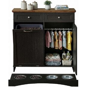 Furnaza Pet Feeding Station with 4 Bowls,Dual Doors dog cabinet storage in Kuwait