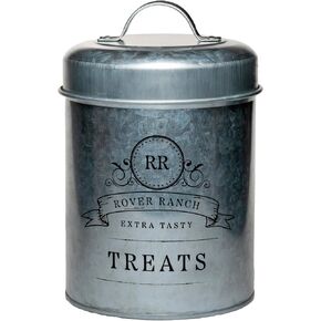 Amici Home Rover Ranch Metal Pet Treat Canister, 64 Oz - Silver in Kuwait